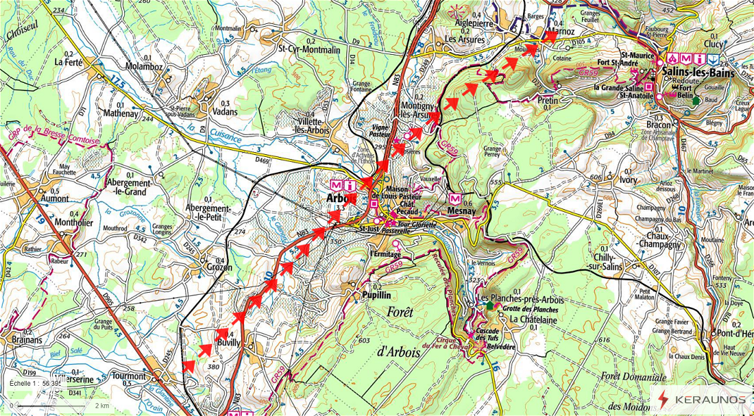 Tornade EF2 à Arbois (Jura) le 28 juillet 1901