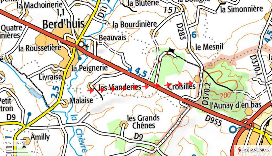 Tornade EF0 à Berd'huis (Orne) en février 1930