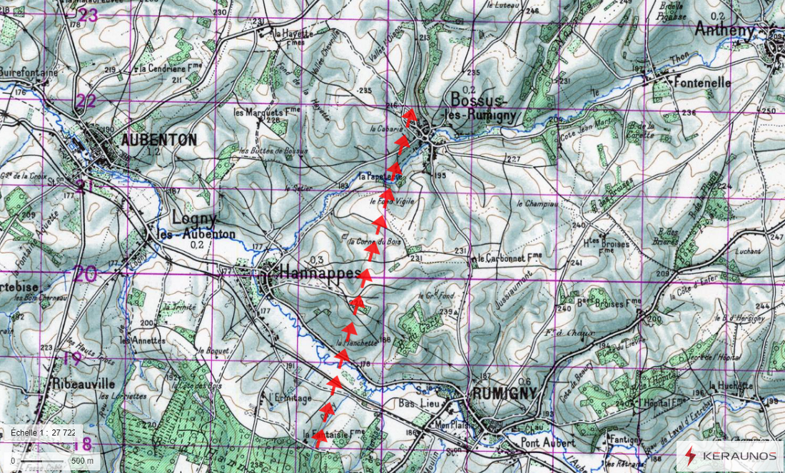 Tornade EF1 à Bossus-lès-Rumigny (Ardennes) le 19 août 1931