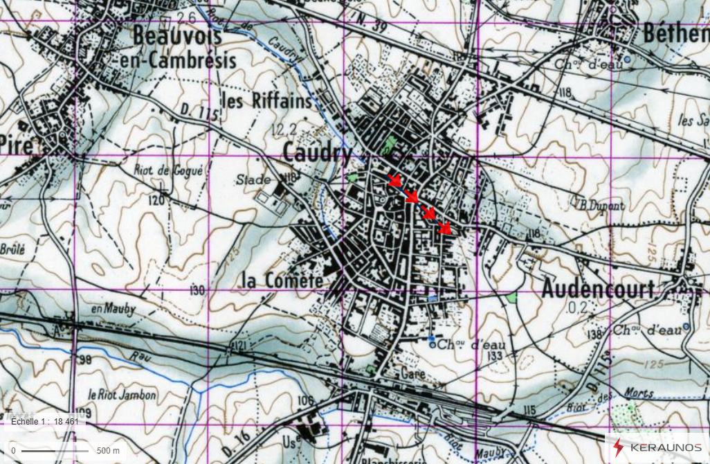 Tornade EF1 à Caudry (Nord) le 11 août 1949