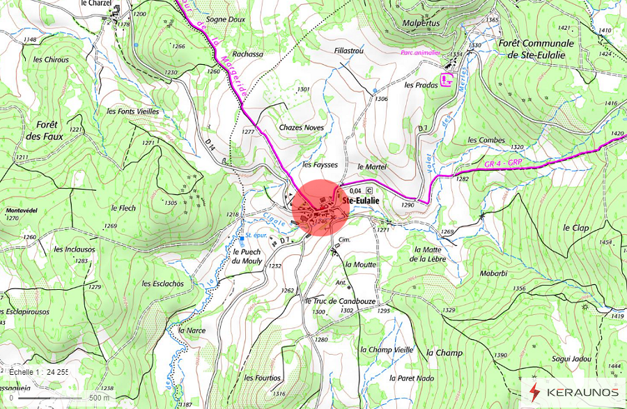 Tornade EF2 à Sainte-Eulalie (Lozère) le 22 juillet 1904