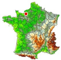 Localisation de la tornade de Cormeilles (27) du 4 mai 1961