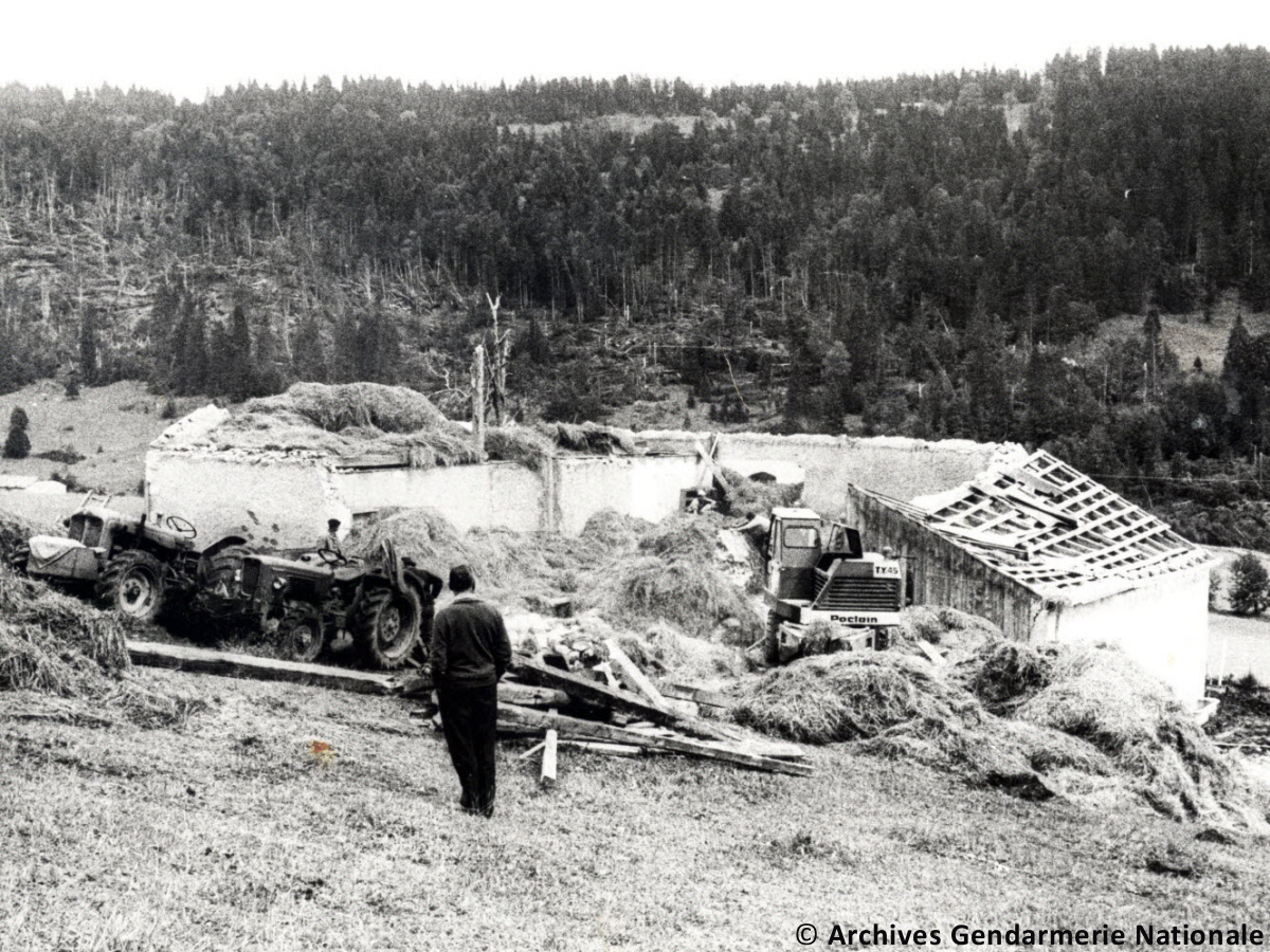 Tornade EF3 à Lajoux (Jura) le 2 août 1967