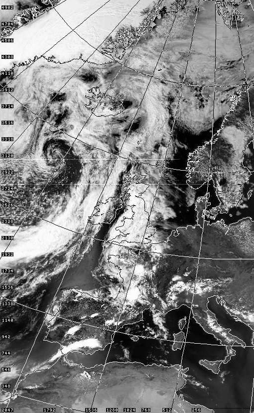 Image satellite visible du 14 juillet 1987 à 16h45 locales. (c) NOAA