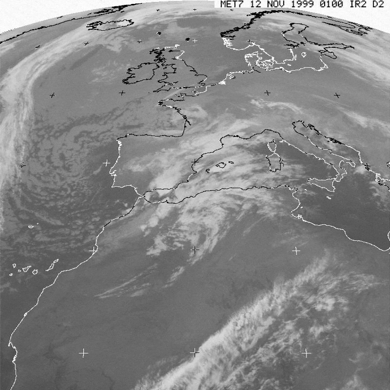 Image satellite infra-rouge des 12 et 13 novembre 1999 (c) EUMETSAT