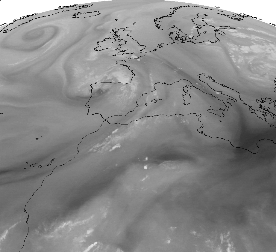 Image satellite vapeur d'eau du 15 juillet 2003 (c) EUMETSAT