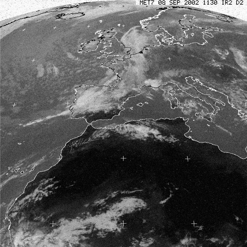Image satellite des 8 et 9 septembre 2002 (c) Météosat