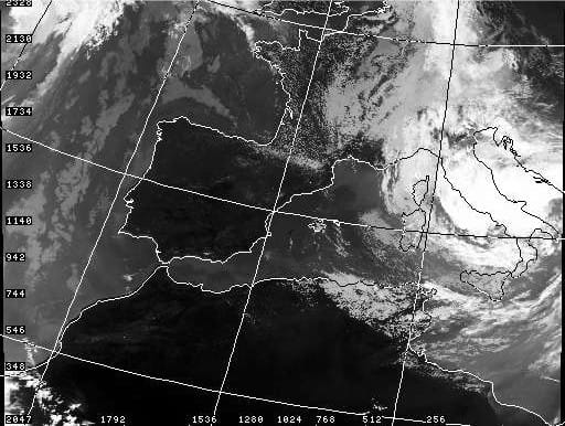 Image satellite le 26 septembre 2006 : medicane dans le bassin méditerranéen