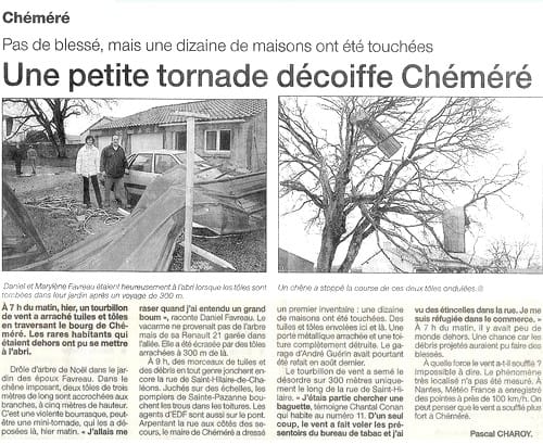 Tornade EF1 de Chéméré (Loire-Atlantique) du 18 janvier 2005