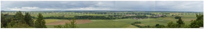 Panorama de la trajectoire suivie par la tornade entre Bouix et Montliot-et-Courcelles. (c) KERAUNOS