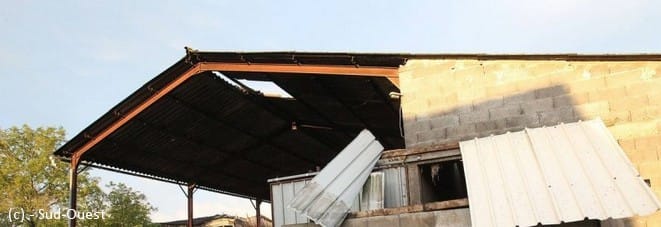 Hangar agricole où une personne a trouvé la mort, à Biras (c) - Sud-Ouest