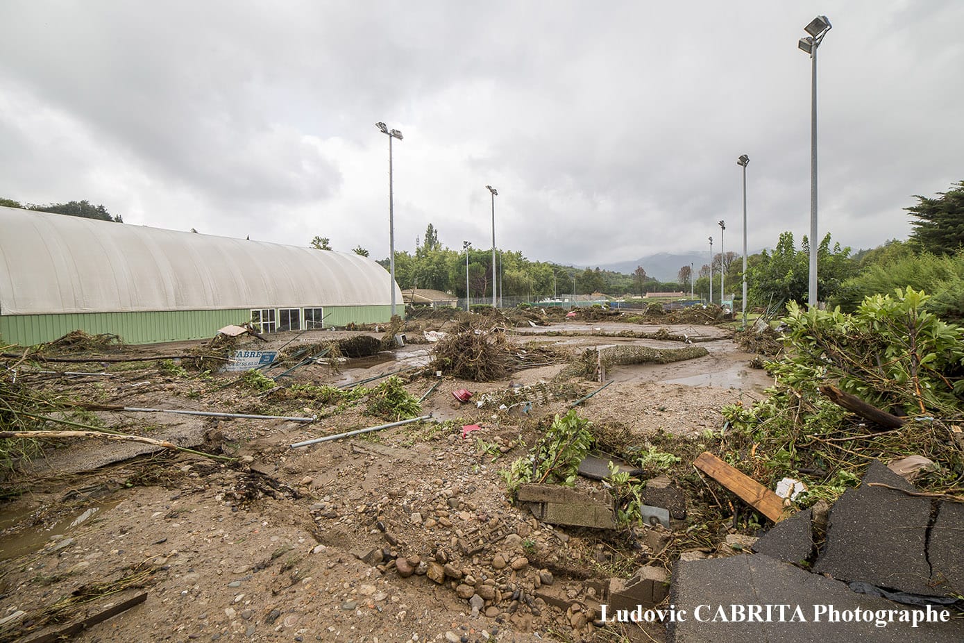 Dégâts consécutifs aux violents orages du 17 septembre 2014 dans l'Hérault, dans les environs de Lamalou-les-Bains. © Ludovic CABRITA