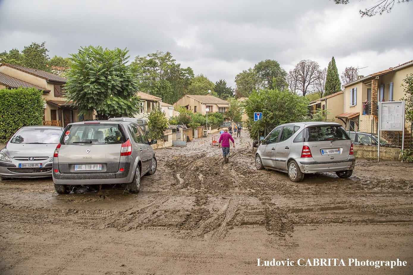 Dégâts consécutifs aux violents orages du 17 septembre 2014 dans l'Hérault, dans les environs de Lamalou-les-Bains. © Ludovic CABRITA