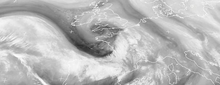 Image satellite vapeur d'eau. 28 février 2014 à 07h00 locales. (c) METEOSAT