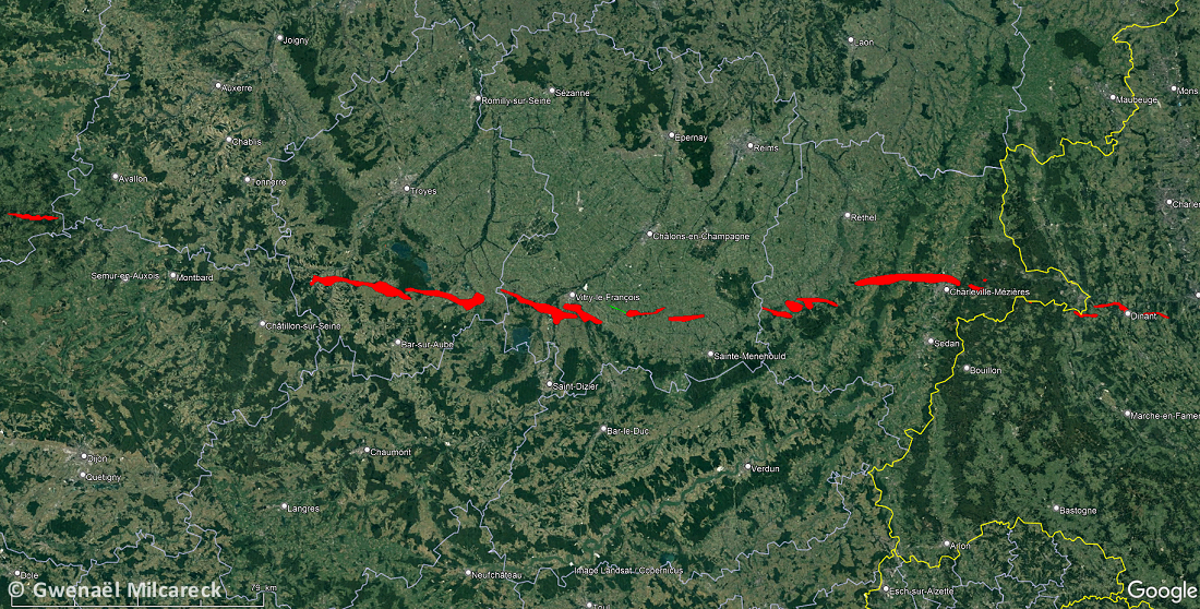 Derecho (série de macrorafales) entre Bourgogne, Champagne et Ardennes le 29 avril 2018