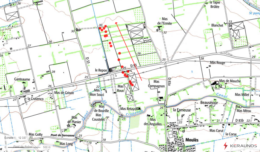 Tornade EF0 à Arles (Bouches-du-Rhône) le 3 octobre 2021