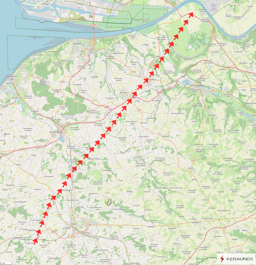 Tornade EF2 à Beuzeville (Eure) le 23 octobre 2022