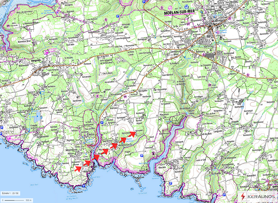 Tornade EF0 à Moëlan-sur-Mer (Finistère) le 8 novembre 2022