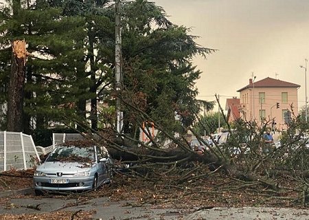 Macrorafale d'intensité modérée (D2) entre l'Ardèche et la Drôme le 29 juillet 2023