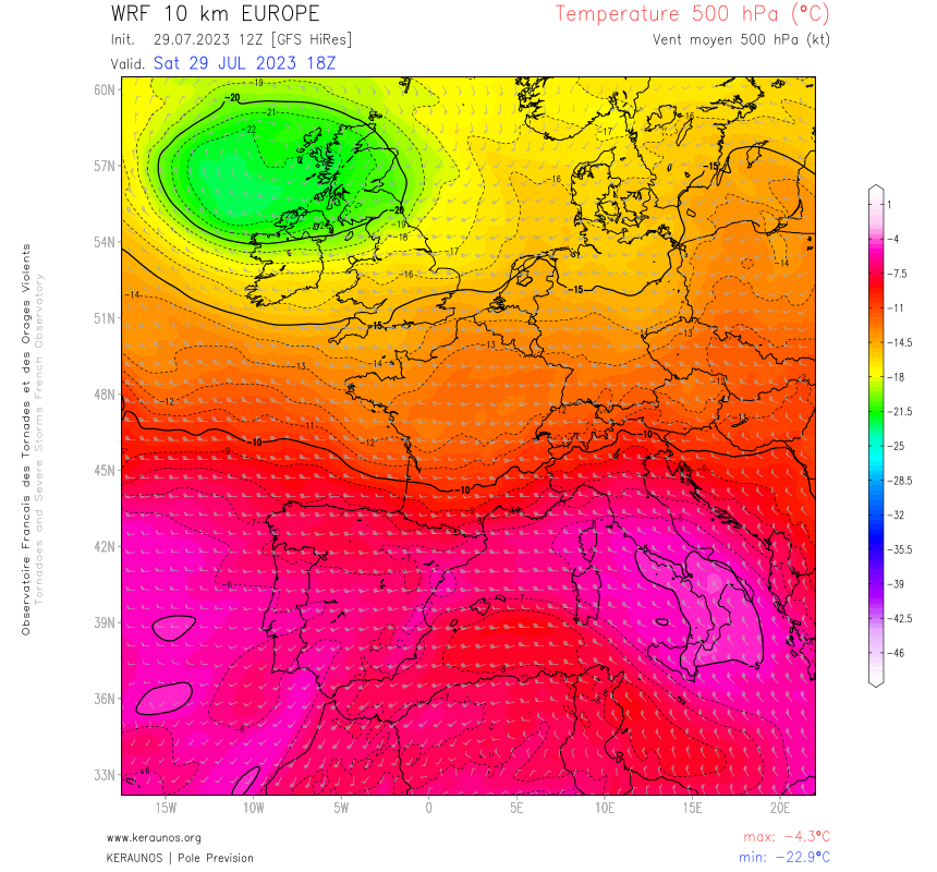 Macrorafales de forte intensité (D3) entre la Haute-Garonne et l'Aude le 29 juillet 2023