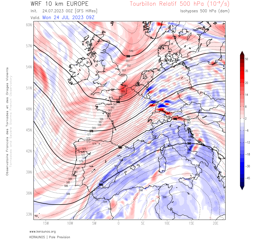 Macrorafales de très forte intensité (D4) entre le Val de Morteau (France) et la Chaux-de-Fonds (Suisse) le 24 juillet 2023