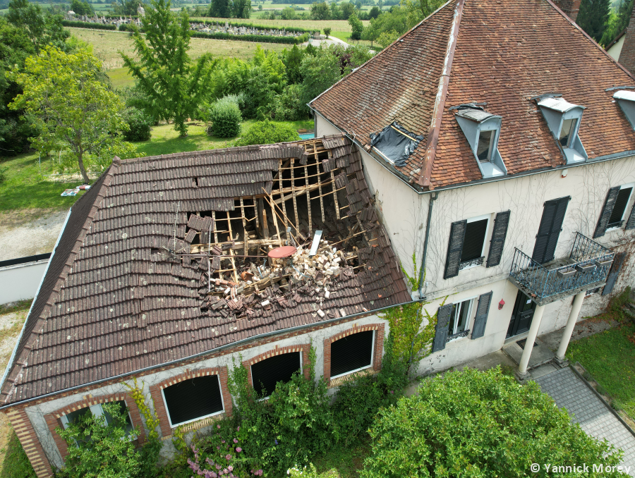 Macrorafales d'intensité modérée (D2) de la Saône-et-Loire au Doubs le 15 juillet 2023