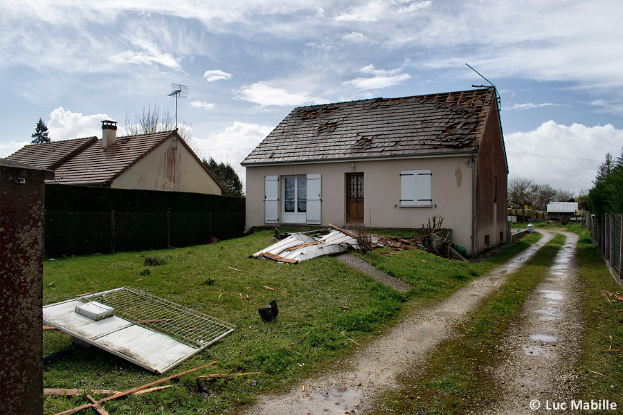 Tornade EF1 à Buzançais (Indre) le 31 mars 2023