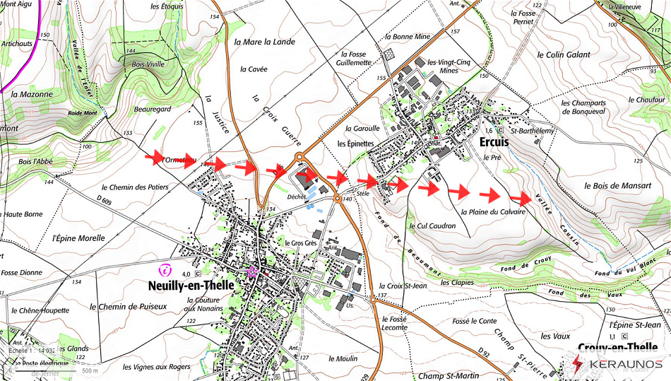 Tornade EF0 à Ercuis (Oise) le 4 juillet 2023