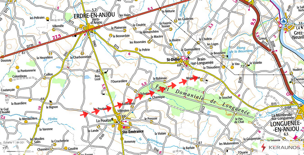 Tornade EF1 à Erdre-en-Anjou (Maine-et-Loire) le 4 novembre 2023