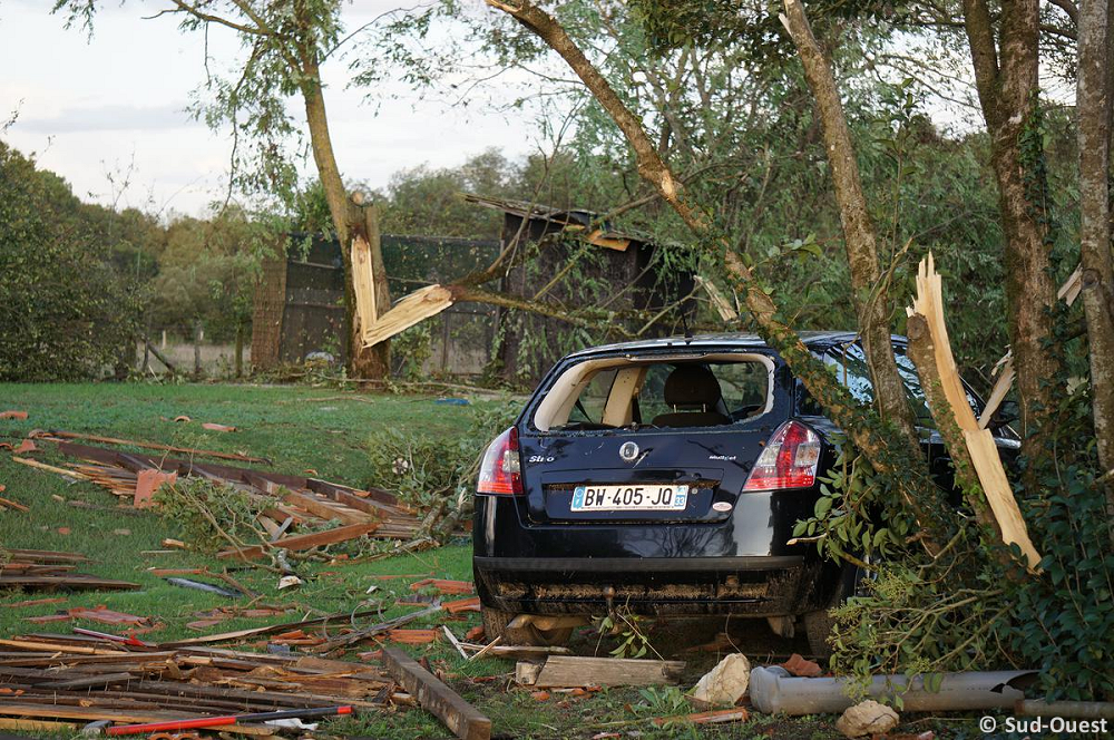 Tornade EF1 à Gans (Gironde) le 22 septembre 2023