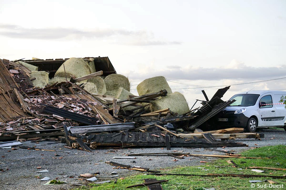 Tornade EF1 à Gans (Gironde) le 22 septembre 2023