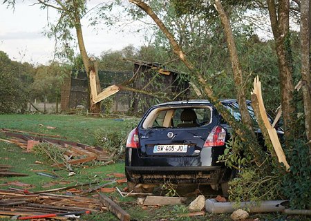 Tornade EF1 à Gans (Gironde) le 22 septembre 2023