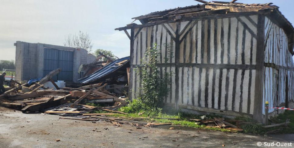 Tornade EF1 aux Eglisottes-et-Chalaures (Gironde) le 1er novembre 2023