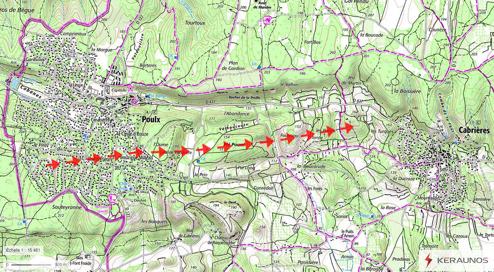 Tornade EF1 à Poulx (Gard) le 30 octobre 2023