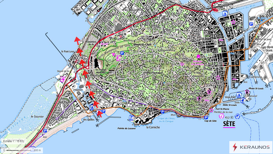 Tornade EF0 à Sète (Hérault) le 15 septembre 2023