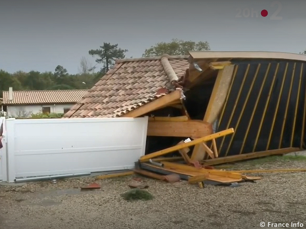 Tornade EF1 à Vendays-Montalivet (Gironde) le 2 novembre 2023