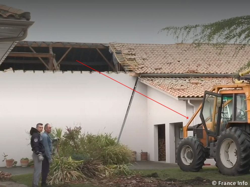 Tornade EF1 à Vendays-Montalivet (Gironde) le 2 novembre 2023