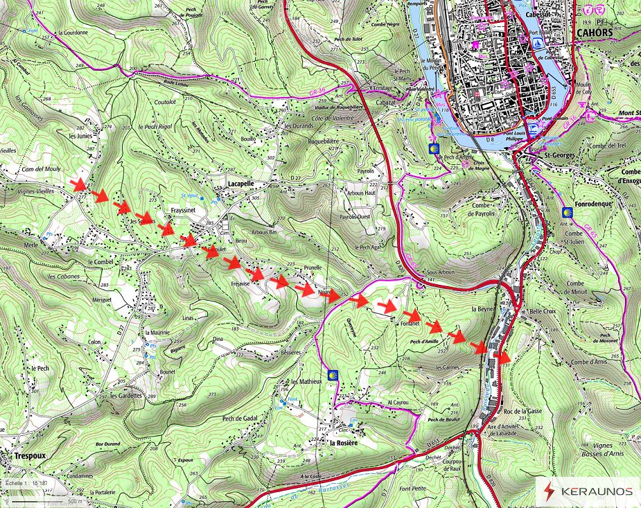 Tornade EF1 à Cahors (Lot) le 5 mars 2024