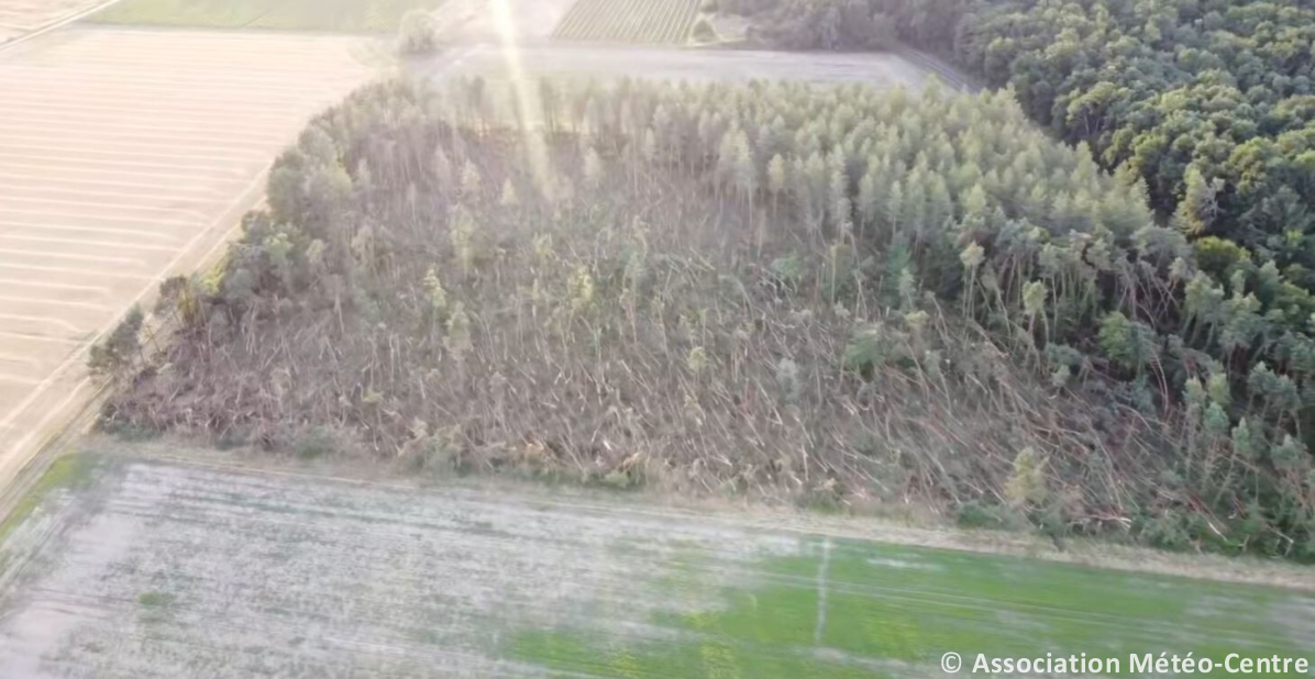 Macrorafales de forte intensité (D3) dans le Centre-Val de Loire le 25 juin 2025