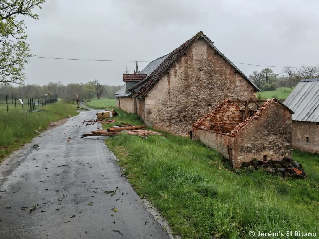 Tornade EF1 à Cuzance (Lot) le 19 avril 2025