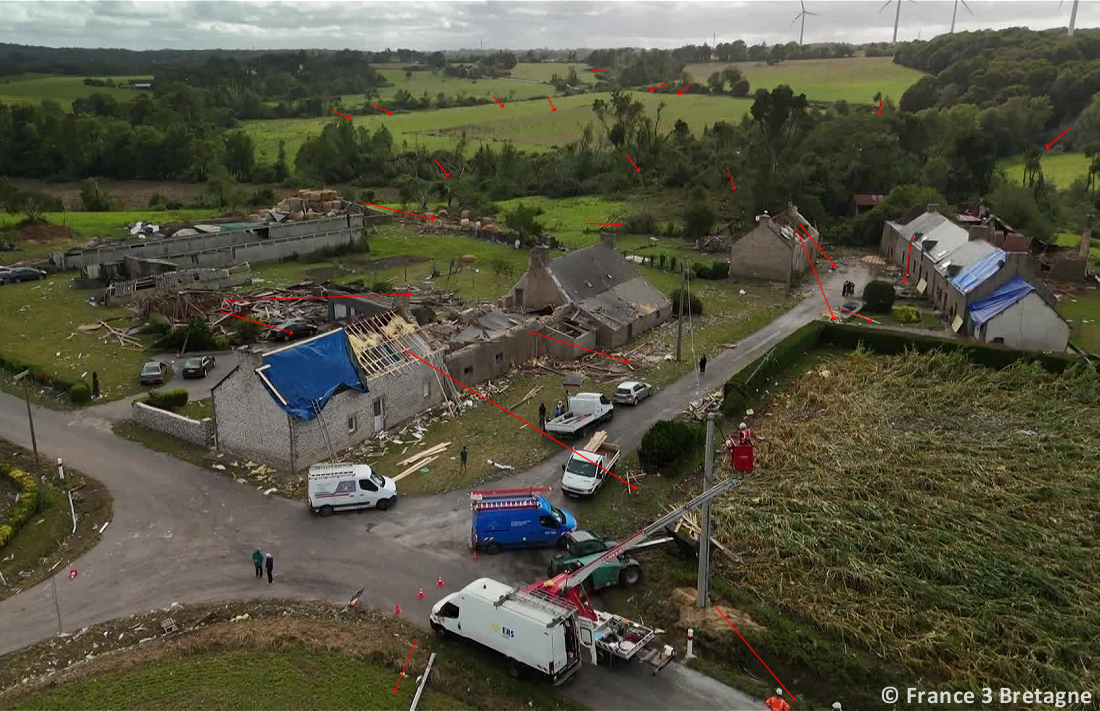 Tornade EF2 à Guéhenno (Morbihan) le 2 septembre 2025