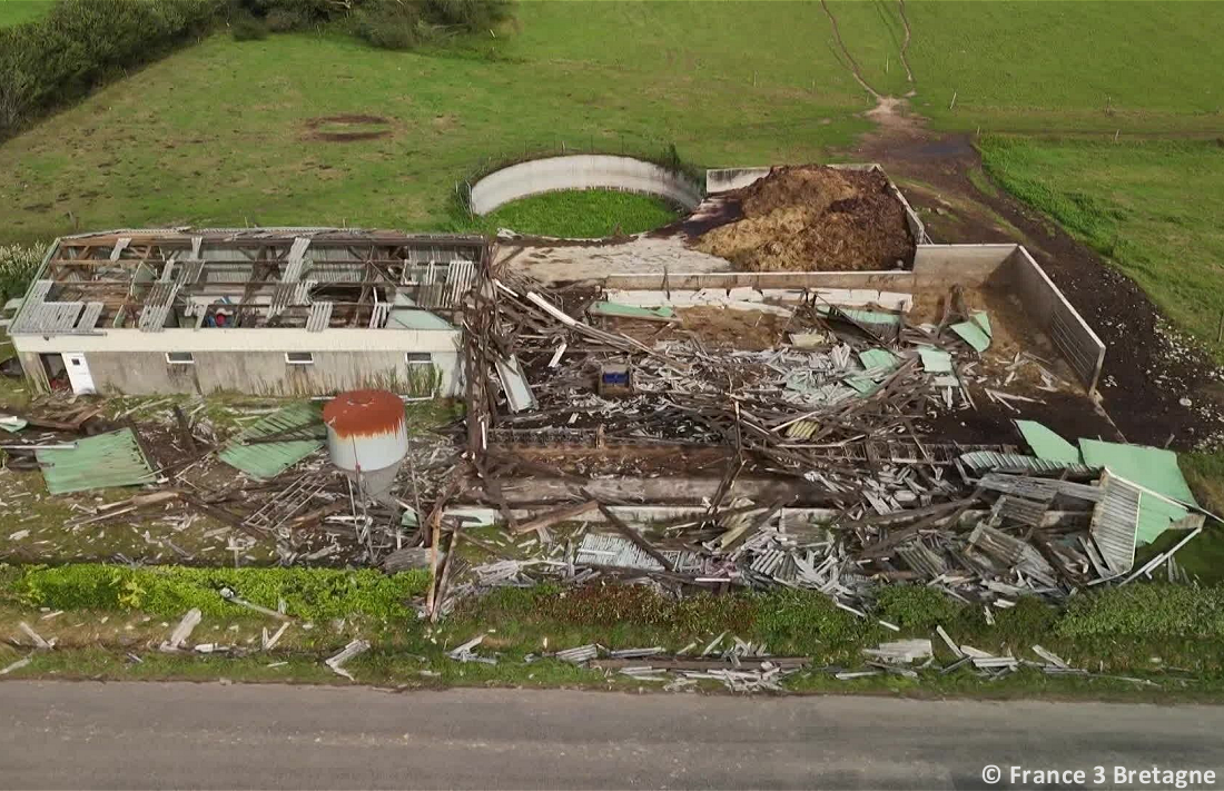Tornade EF2 à Guéhenno (Morbihan) le 2 septembre 2025
