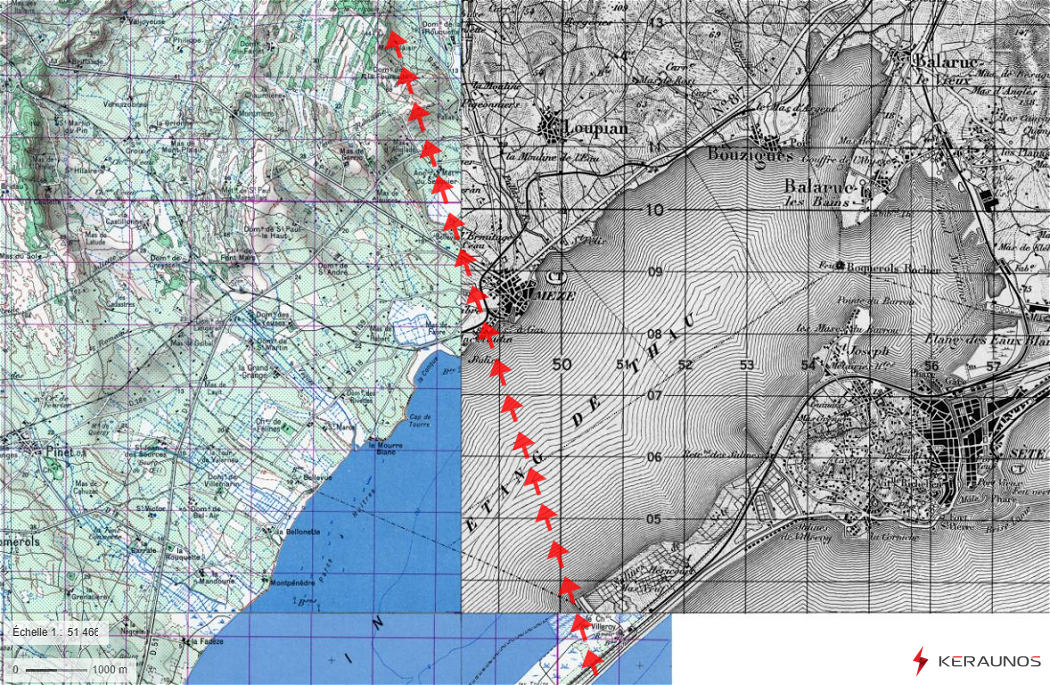 Tornade EF1 à Mèze (Hérault) le 6 octobre 1961