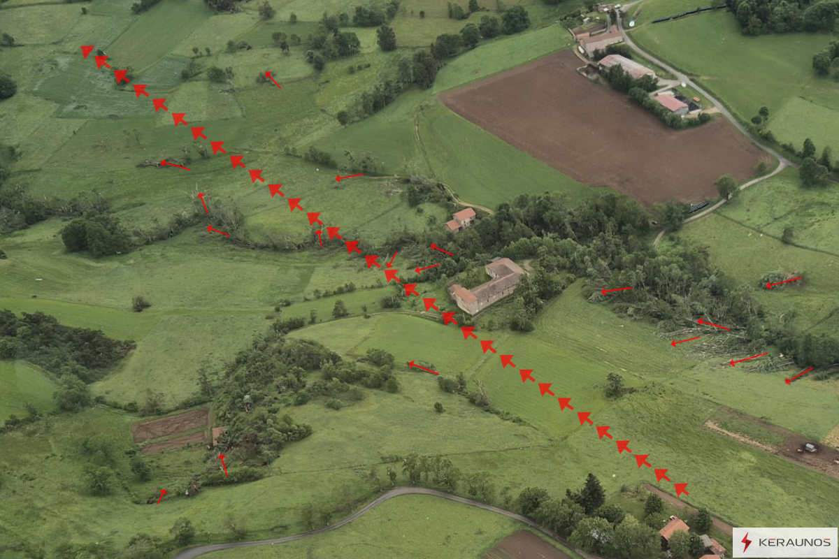 Tornade EF2 à Roche-en-Forez (Loire) le 1er juin 2025