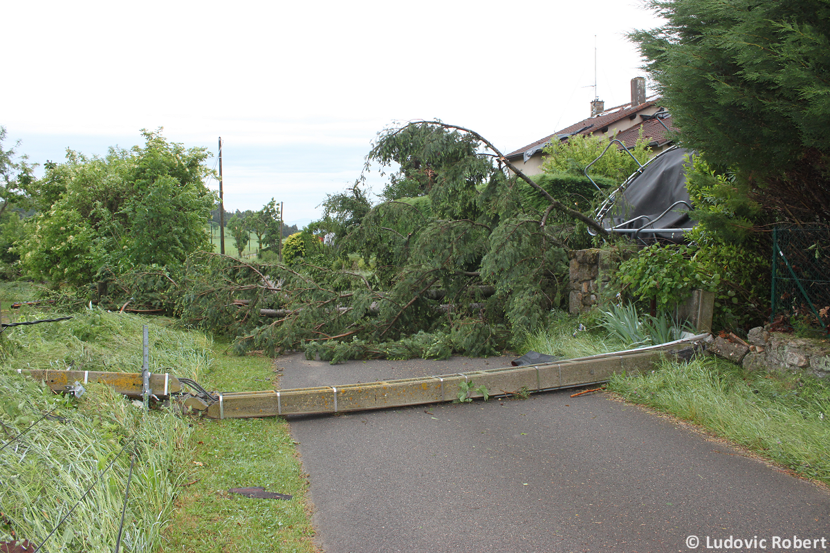 Tornade EF2 à Roche-en-Forez (Loire) le 1er juin 2025