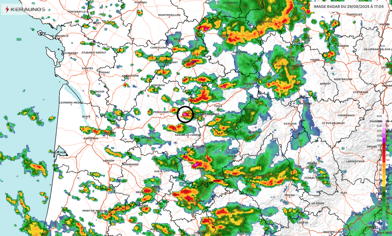 Tornade EF1 à Saint-Rabier (Dordogne) le 29 août 2025