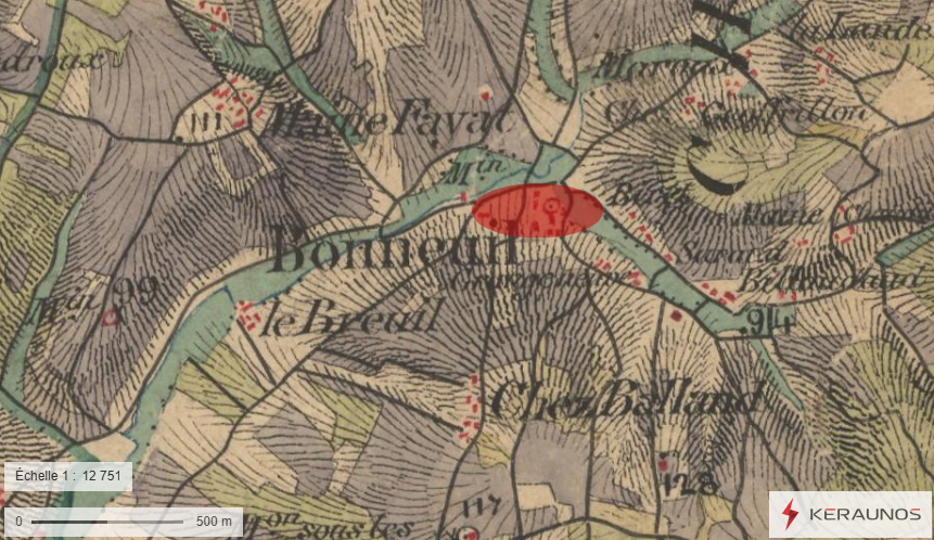 Tornade EF2 à Bonneuil (Charente) le 20 janvier 1890