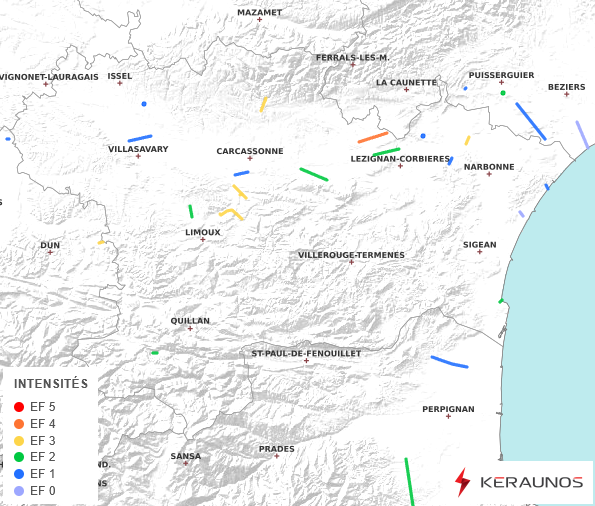 Tornade EF3 à Pomas (Aude) le 24 août 2026