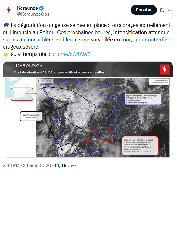 Tornade EF3 à Pomas (Aude) le 24 août 2026