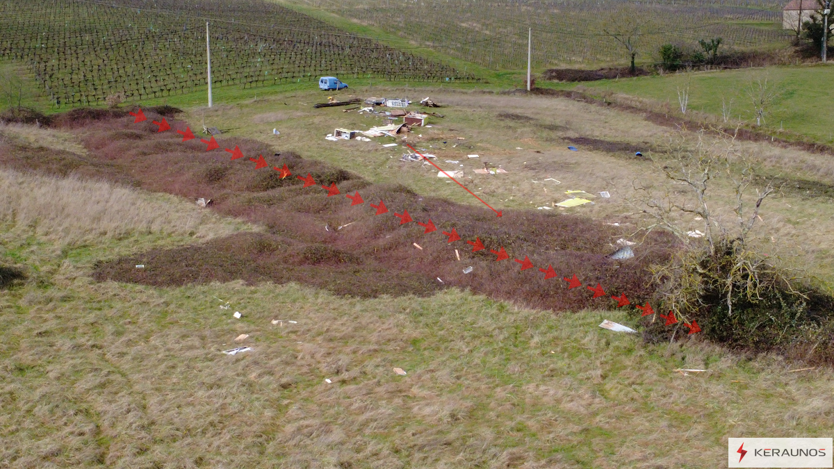 Tornade EF1 à Riocaud (Gironde) le 25 janvier 2026